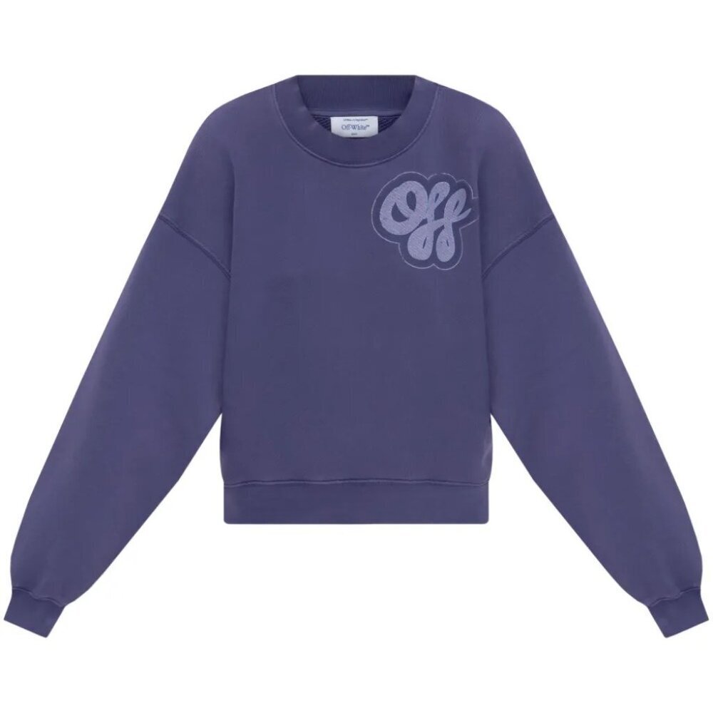 Off-White Logo print cotton Purple Crewneck Sweatshirt Size XXS Women's - Picture 5 of 5